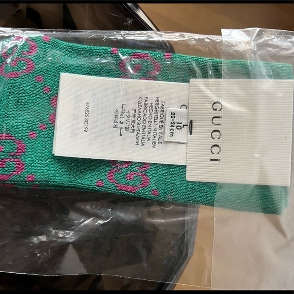 Gucci Super Runway Limited Edition Lamé GG Logo Socks - Picture 8 of 9